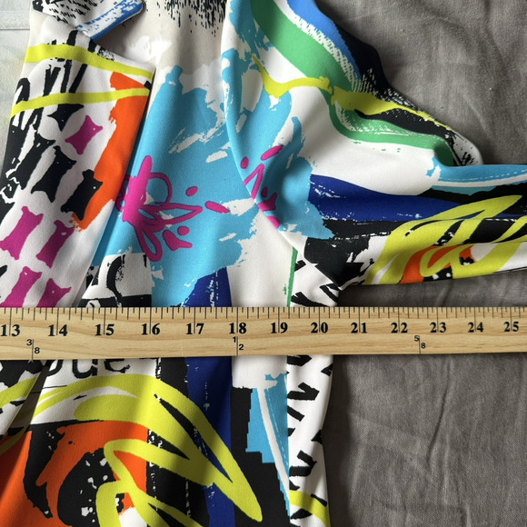 Joseph Ribkoff White Blazer Graffiti Abstract Longline Size 12 Wearable Art - Picture 5 of 9